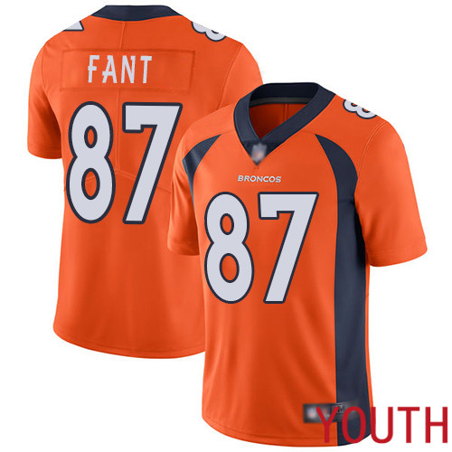 Youth Denver Broncos #87 Noah Fant Orange Team Color Vapor Untouchable Limited Player Football NFL Jersey